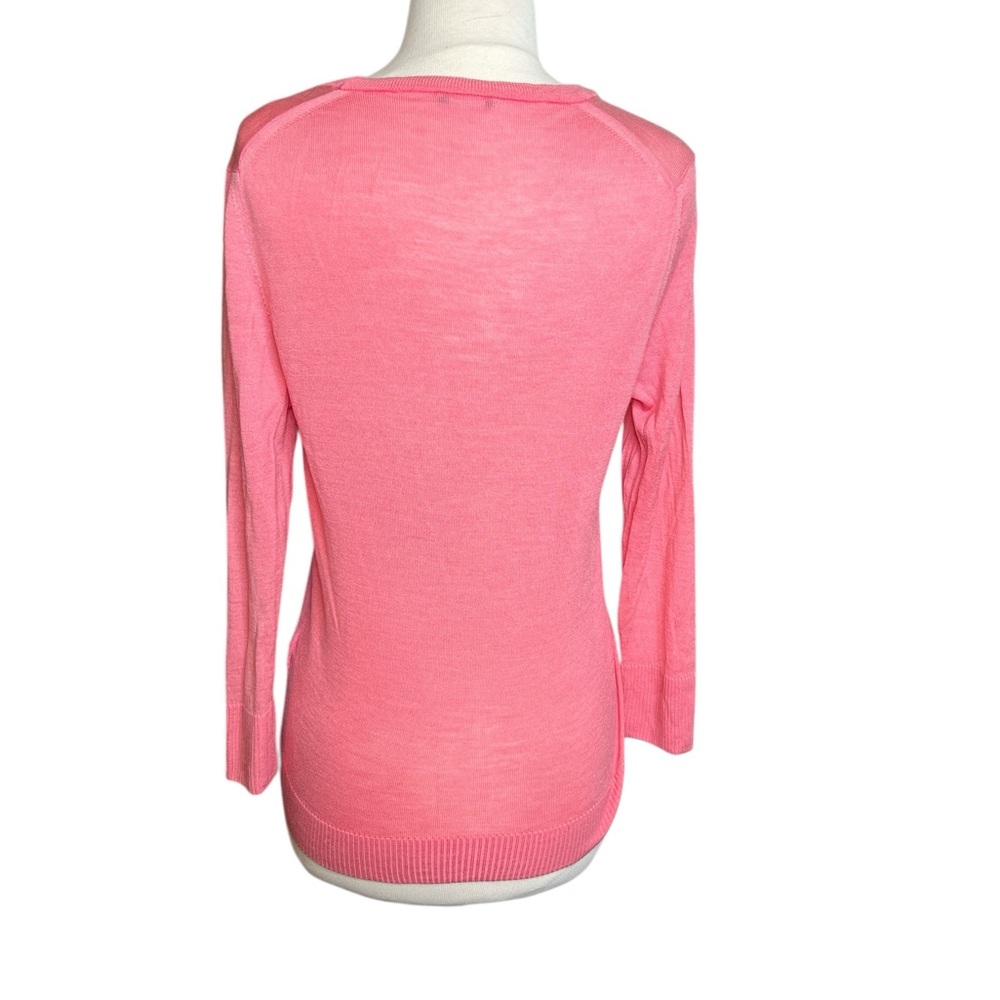 J.Crew Pink V-Neck Cardigan Sweater – Lightweight Pearl Button - Picture 2 of 7